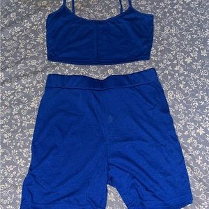 Blue Comfortable 2pc Short Set